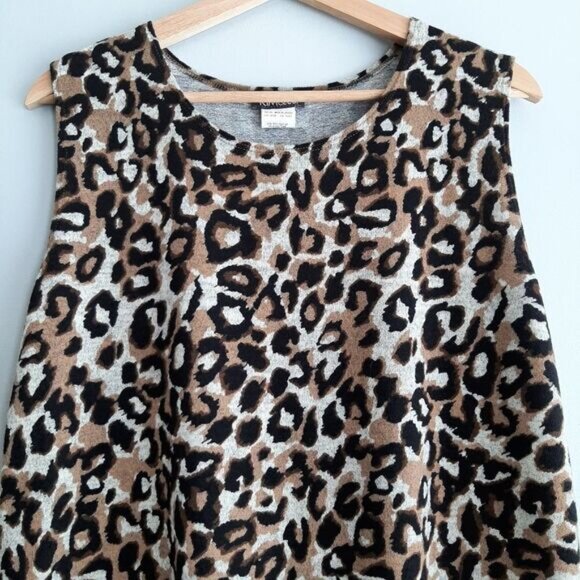 KIM & CO 2x Cardigan & Top Set - Soft Fine Knit Leopard Pattern Sz L - Picture 3 of 13